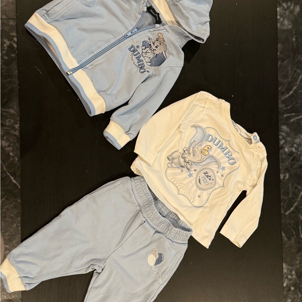 MonnaLisa Light Blue Baby Outfit